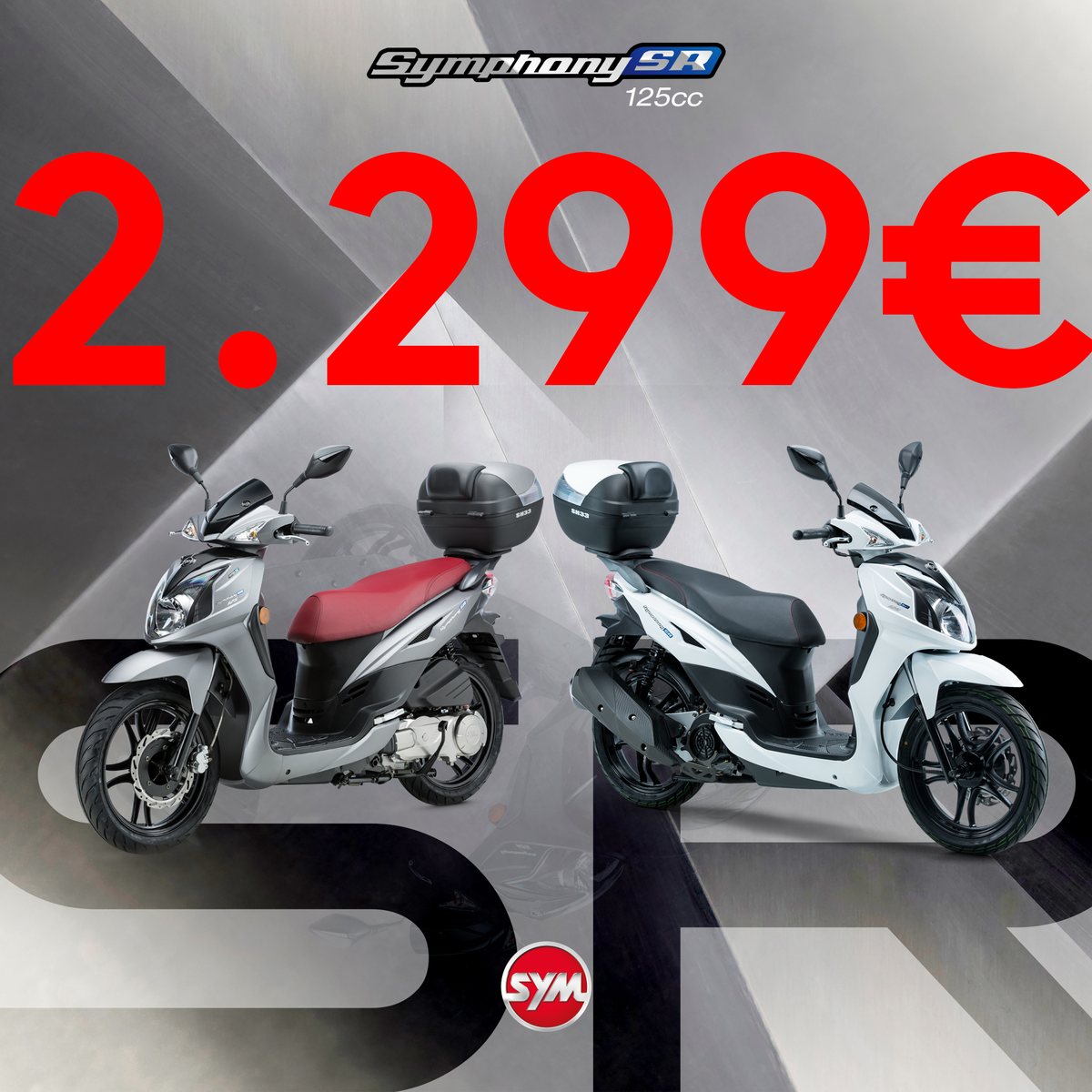 Campaña del Symphony SR 125 de SYM: dos Symphony SR y el precio, 2.299 €