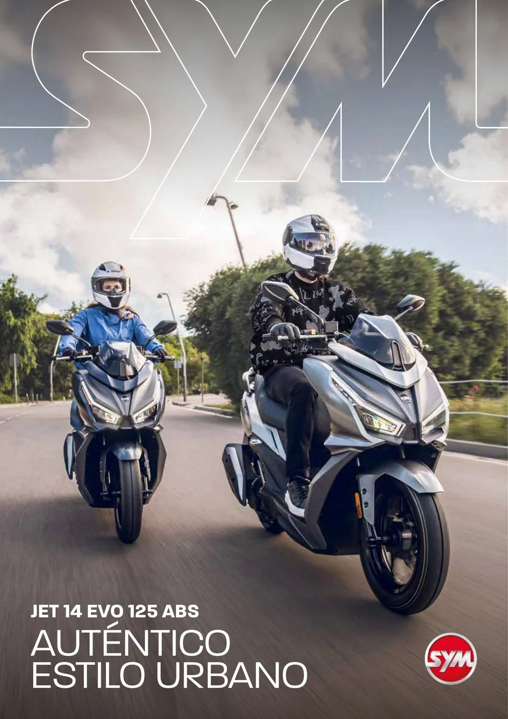 Portada del catálogo de 2025 del Jet 14 EVO 125 ABS: «Auténtico estilo urbano»