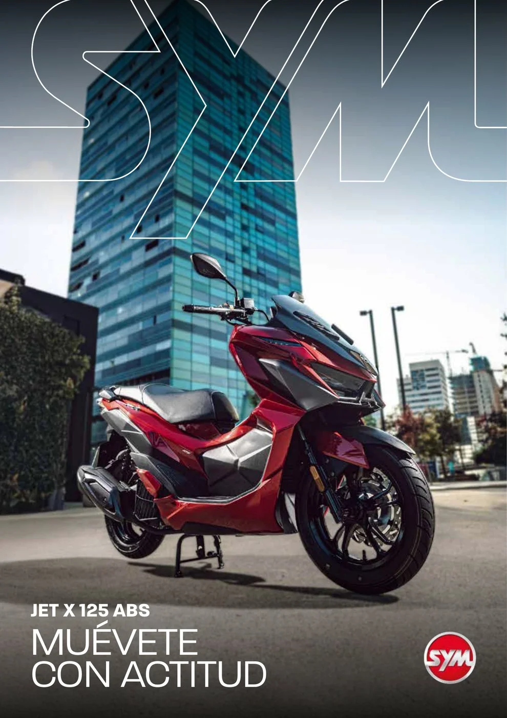 Portada del catálogo de 2025 del Jet X 125 ABS: «Muévete con actitud»