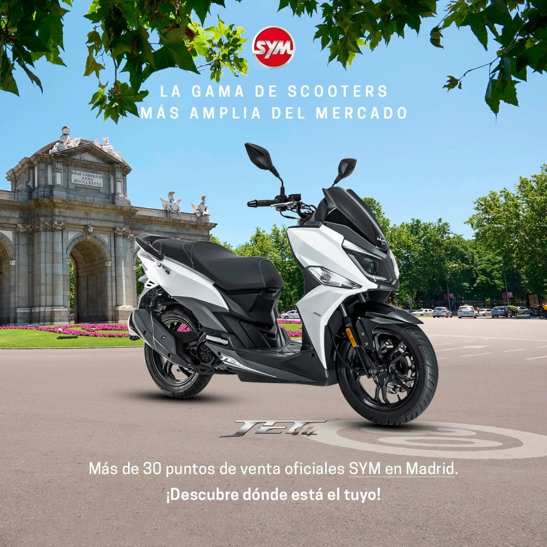 Campaña de SYM en Madrid: la gama de scooters más amplia del mercado, junto a la Puerta de Alcalá