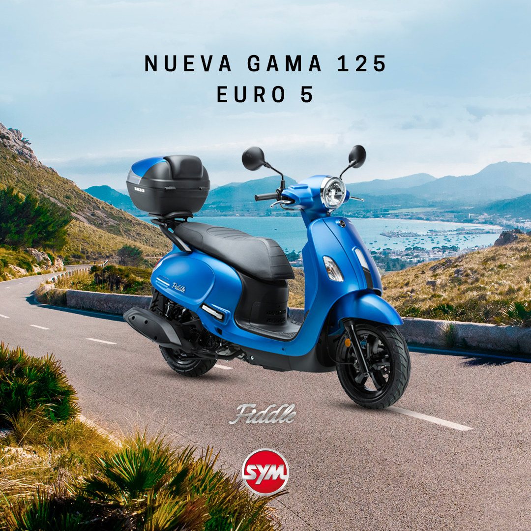 Campaña de SYM en Mallorca: nueva gama 125 Euro 5, en una carretera de costa