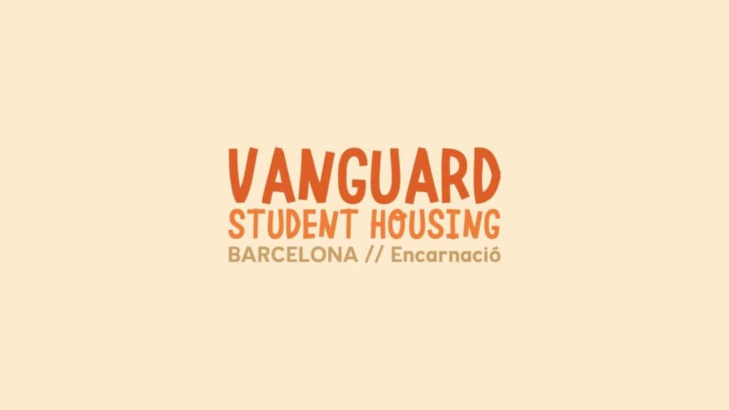 Logotipo de Vanguard Student Housing con el identificador del centro de Encarnació, en Barcelona