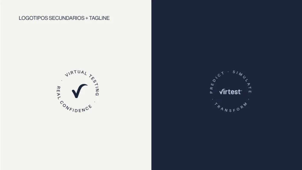 Manual de Virtest: los logotipos secundarios con la firma