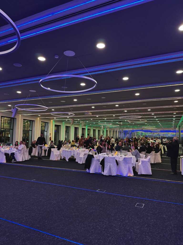 The banqueting room for the gala dinner at the Adam Foods sales convention