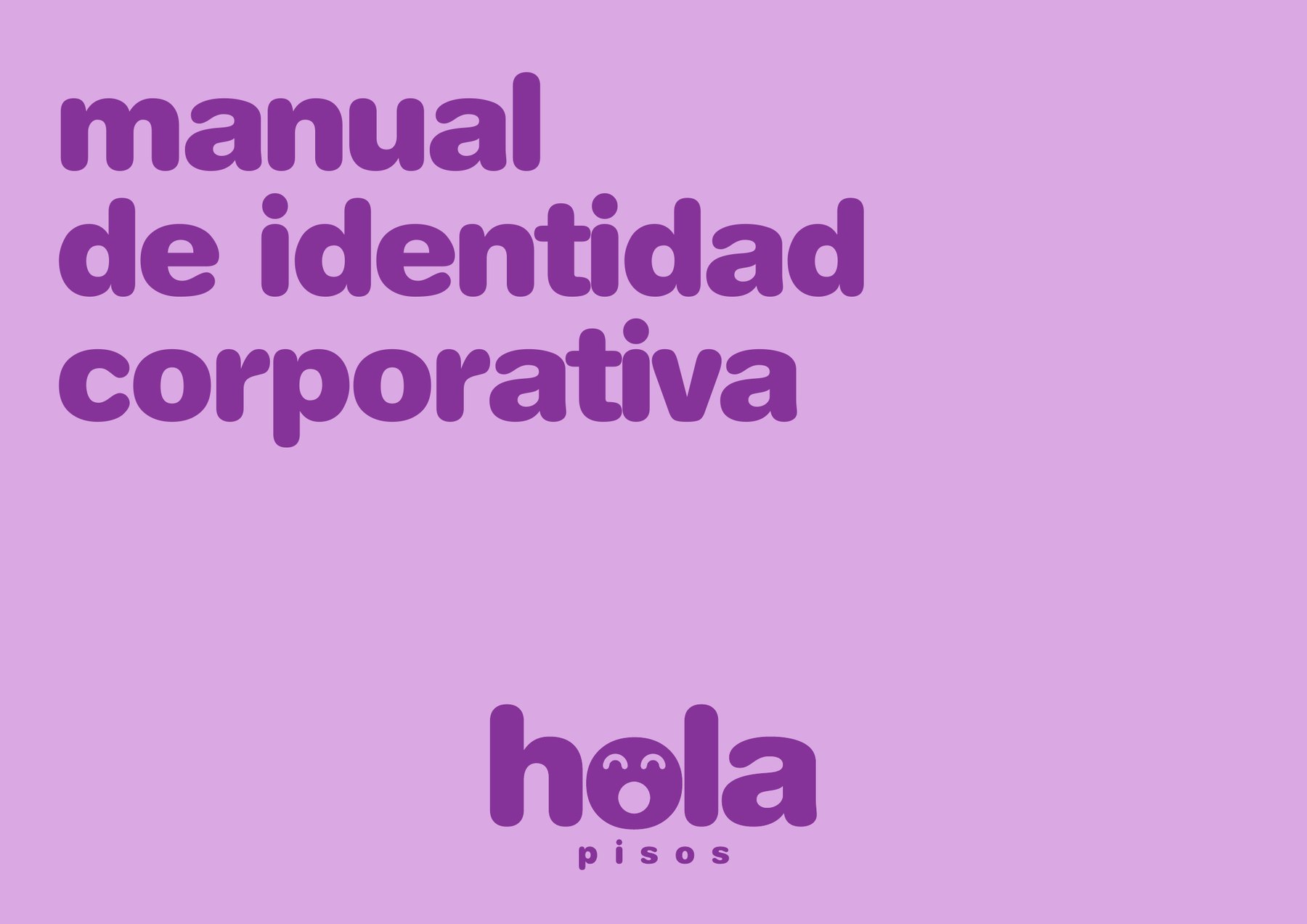 Hola Pisos identity manual: the cover