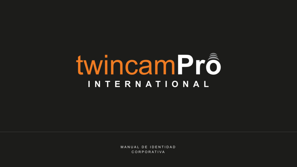 Portada del manual de identidad corporativa de TwincamPro International