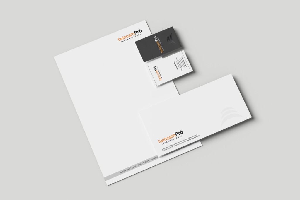 Recreación: papel de carta, sobre y tarjetas de TwincamPro International