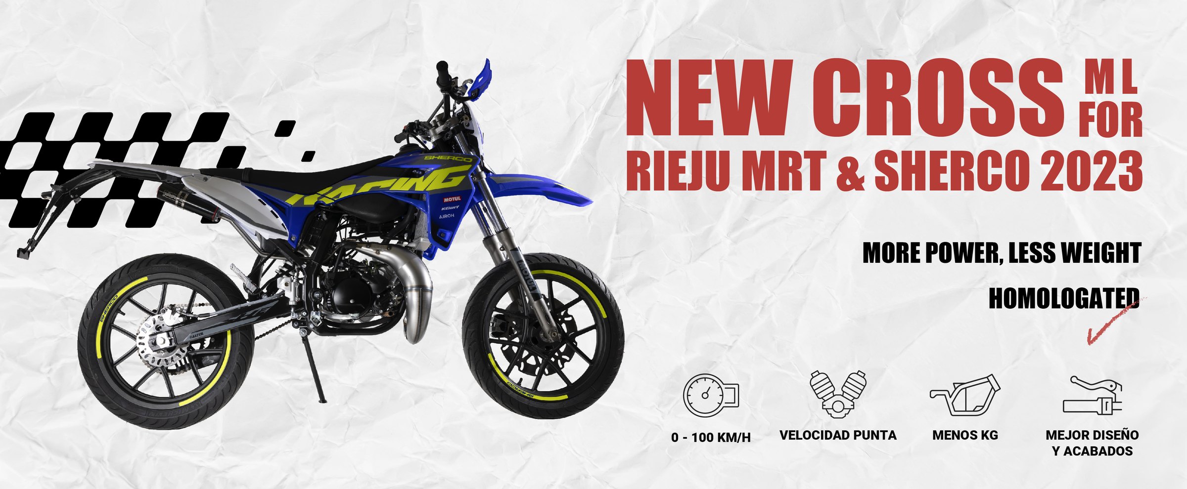 Banner del escape New Cross ML de Yasuni para Rieju MRT y Sherco 2023