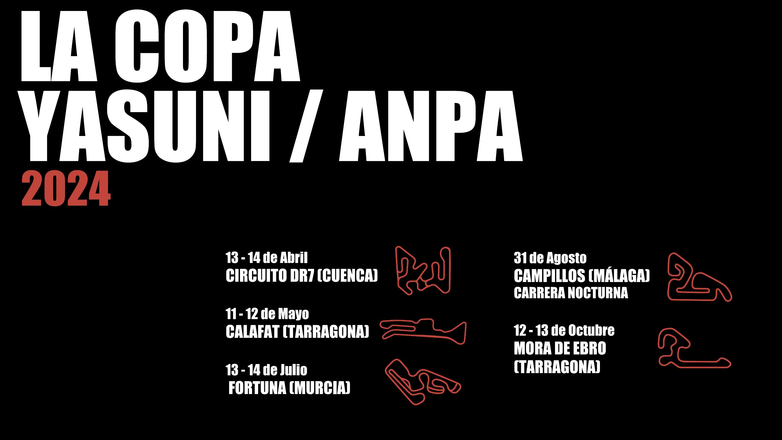 Dossier de la Copa Yasuni: el calendario de 2024 con los trazados de cada circuito