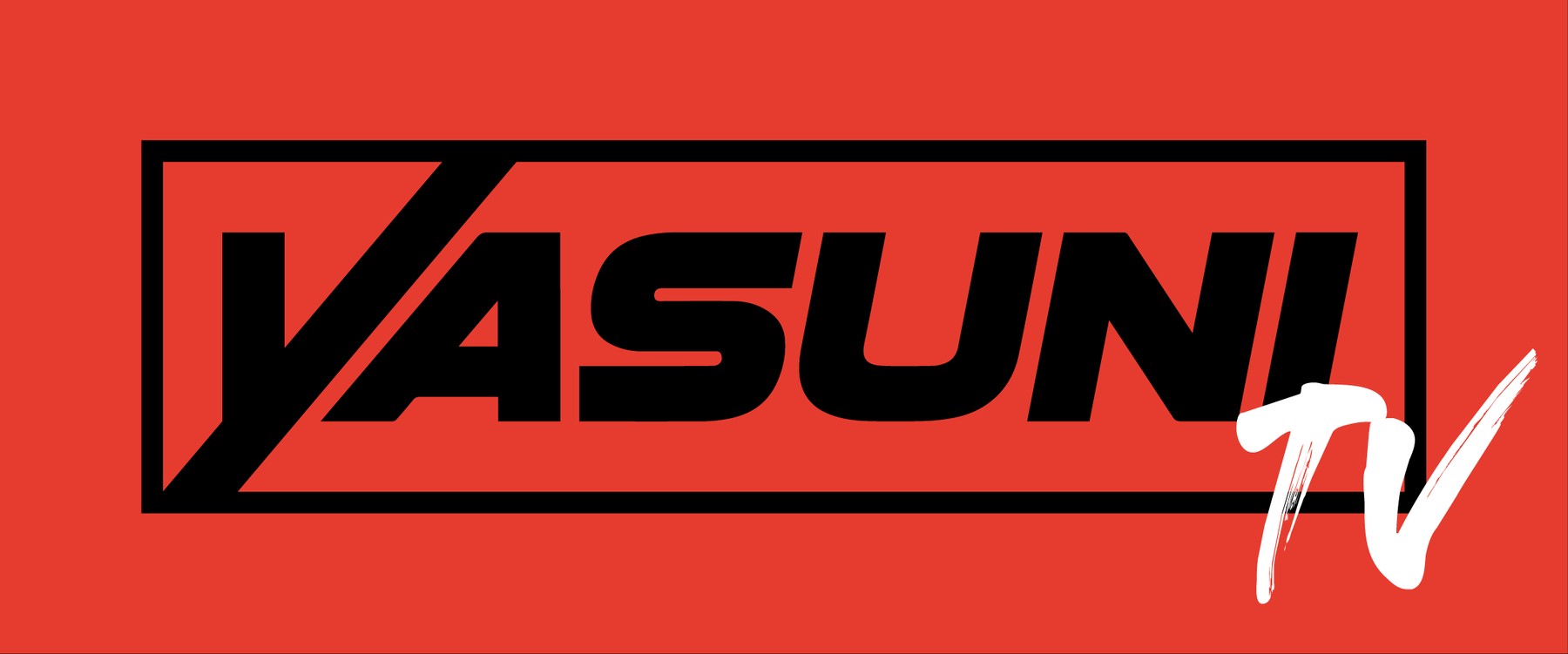 Logotipo de Yasuni TV, el canal de las retransmisiones de la Copa Yasuni, sobre rojo